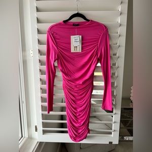 BRAND NEW W/ TAGS NAKED WARDROBE LONG SLEEVE PINK DRESS
